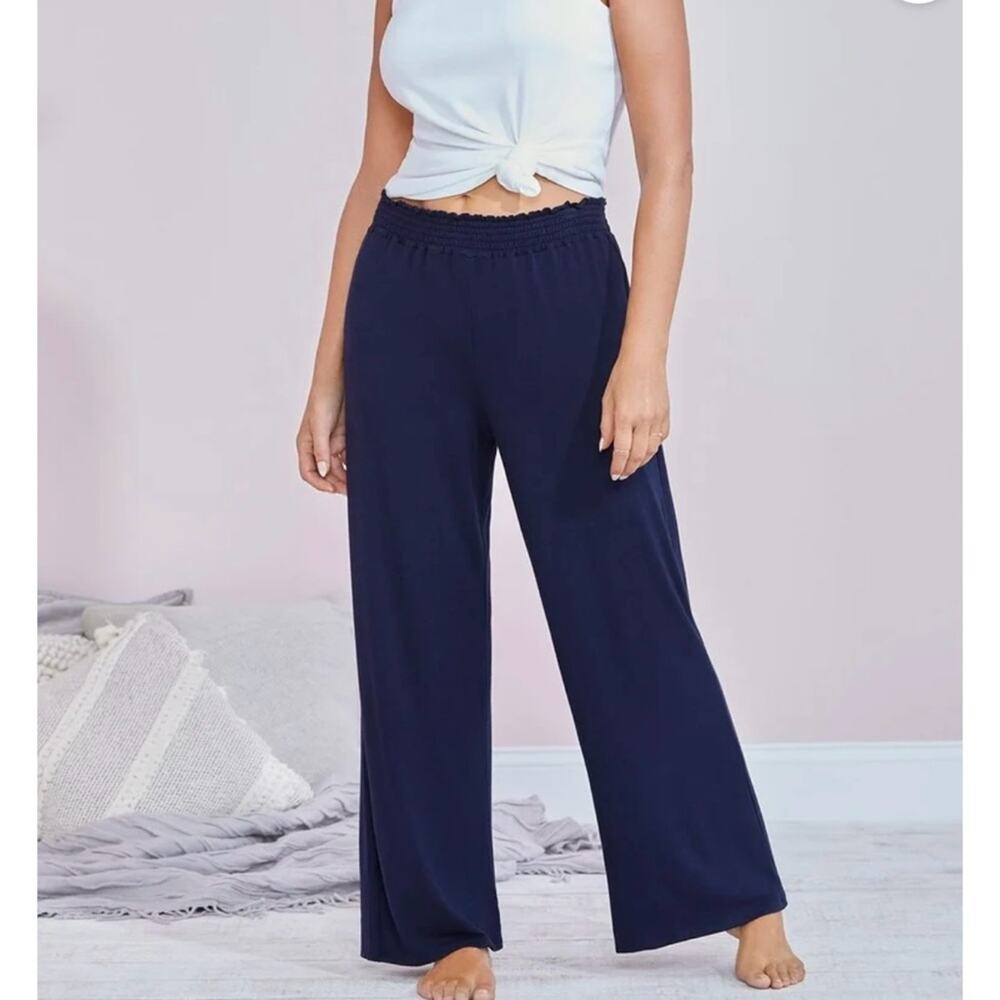 NWT Swimsuits For All Dena Beach Pant Cover Up Blue Sz 22/24 Swim Lounge